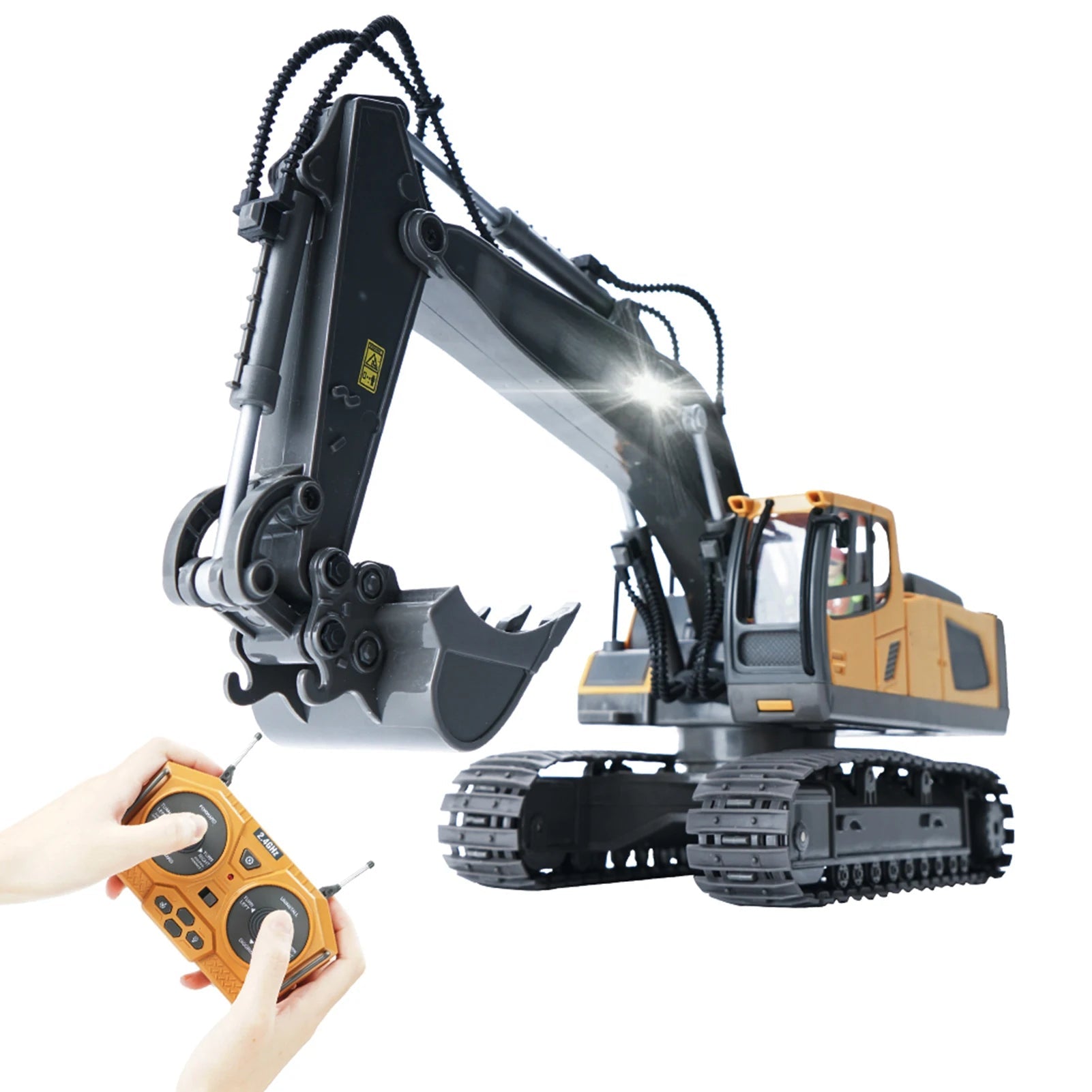 RC Excavator 1/20 2.4GHz 11CH RC Construction Truck Engineering Vehicles Educational Toys for Kids with Light Music - petguardiansupplies