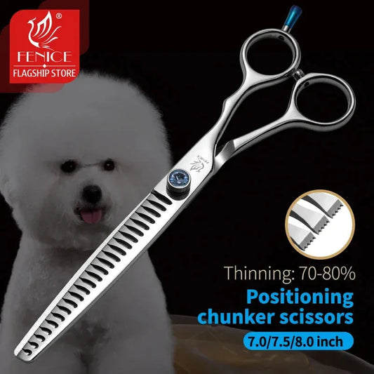 Fenice 7.0/7.5/8.0inch Professional Pet Grooming Scissors Dog Beauty Scissor Chunkers Pet Items Dogs Thinning Scissors Groomer - petguardiansupplies