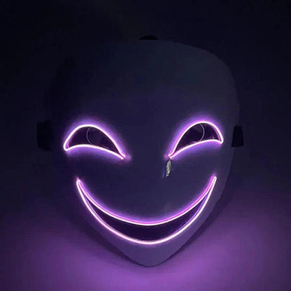 Led Light Pitch-dark Bullet Smiley Caterpillar Transparent Full Face Ghost Face Clown Black Covenant Witch Halloween Party Masks - petguardiansupplies