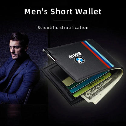 Men Leather Wallet Slim License Bank Card Storage Purse Car Accessories For BMW E46 E90 E60 F10 E39 F30 E36 F20 E87 E70 E30 G30 - petguardiansupplies