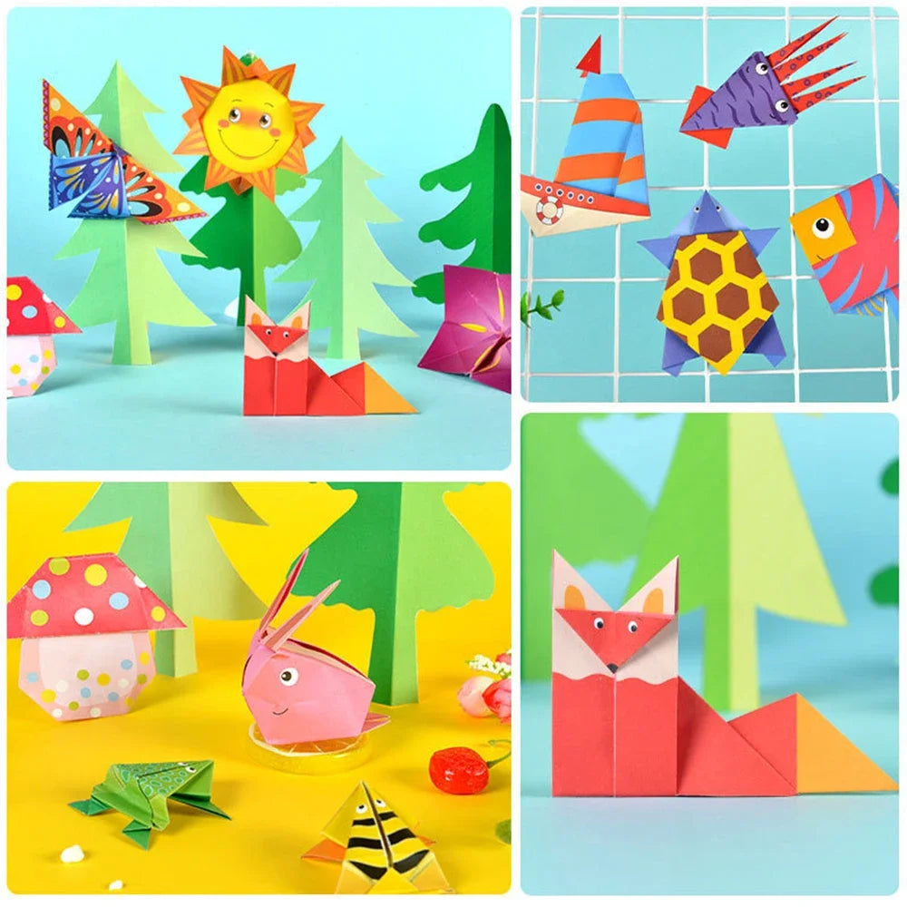 54 Pages Montessori Toys DIY Kids Craft Toy 3D Cartoon Animal Origami Handcraft Paper Art Learning Educational Toys for Children - petguardiansupplies