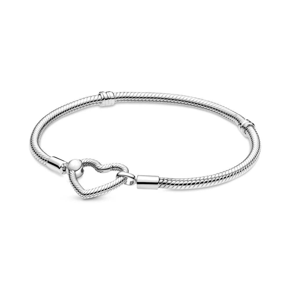 Pandora 925 Silver Moments Heart Closure Bracelet for Women Christmas and Birthday Gifts Fit Original Jewelry Accessories DIY - petguardiansupplies