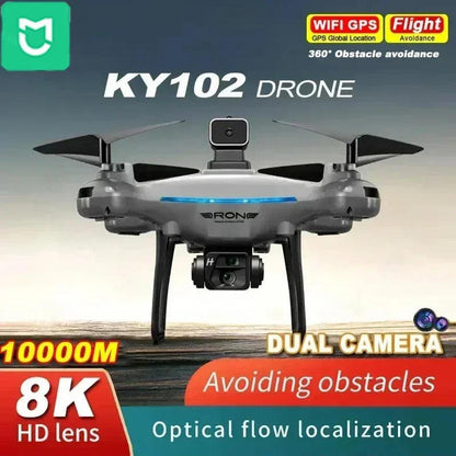 KY102 Drone Professional 8K HD Dual Camera Aerial 360 Obstacle Avoidance Optical Flow Four-Axis RC Aerocraft Drone 2024 New Toy - petguardiansupplies