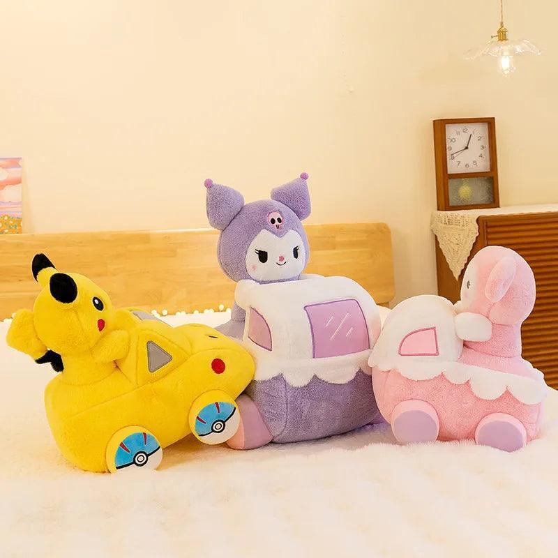 New Pokemon Pikachu Car Model Plush Toys Cartoon Sofa Kawaii Anime Plush Cushion Stuffed Home Decoration Kids Birthday Gifts - petguardiansupplies