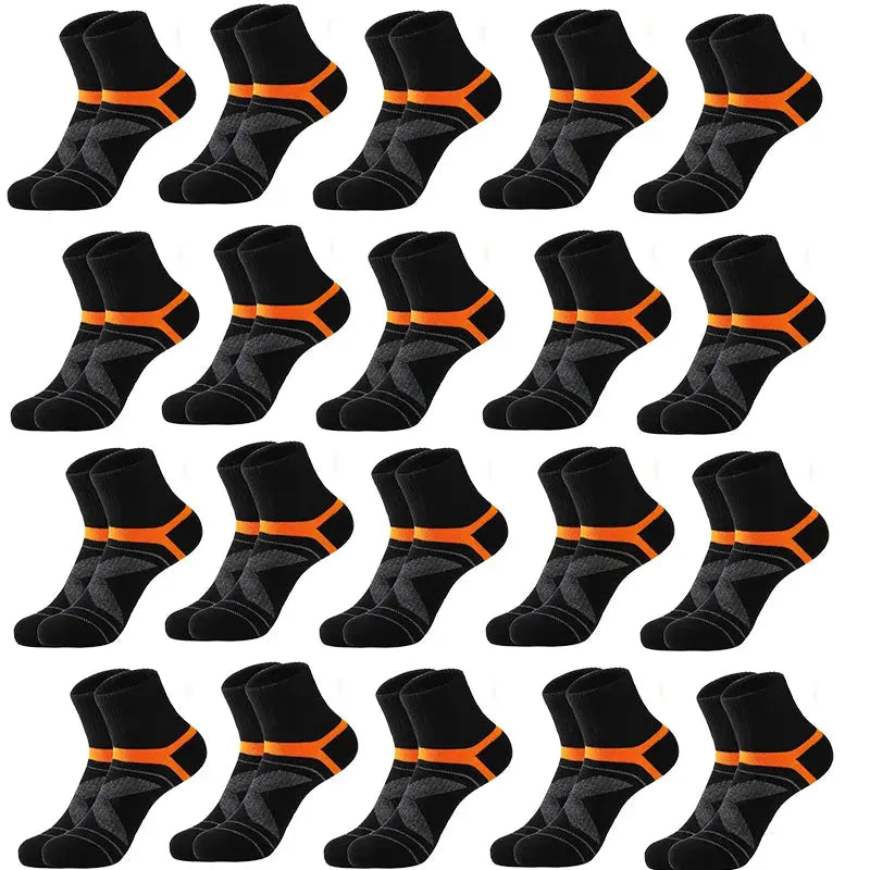 3/5/10/20 Pairs Lot Men's Socks Black Sports Socks Casual Run Autumn Winter High Quality Breathable Male Socks - petguardiansupplies