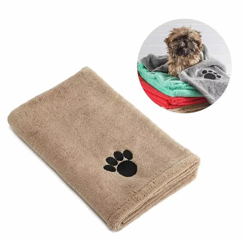 Microfiber Pet Bath Towel Embroidered Super Soft Absorbent Quick-Dry Thick Dog Cat Blanket For Dogs Bathrobe Grooming Supplies - petguardiansupplies