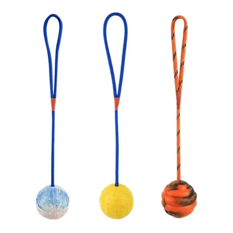 Pet Dogs Training Toy Natural Rubber Ball On Rope For Reward Fetch Play Interactive Funny Dog Toy Dog Training Supplies - petguardiansupplies