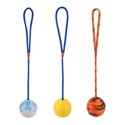 Pet Dogs Training Toy Natural Rubber Ball On Rope For Reward Fetch Play Interactive Funny Dog Toy Dog Training Supplies - petguardiansupplies