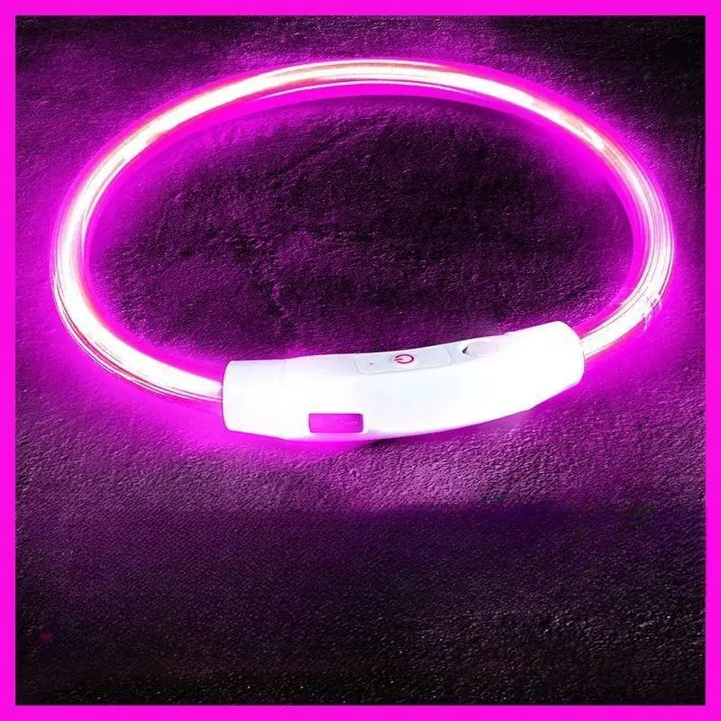 40/50/70cm Led Dog Collar USB Rechargeable Pet Dog Night Luminous Charge Collar Glowing Necklace Collar Safety Night Light - petguardiansupplies