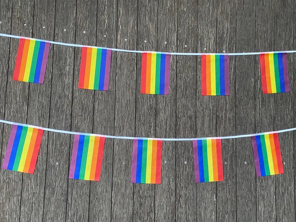 xvggdg Rainbow string Flags 20pcs/set Rainbow Peace Flags Banner LGBT Pride Lesbian Gay Parades string - petguardiansupplies