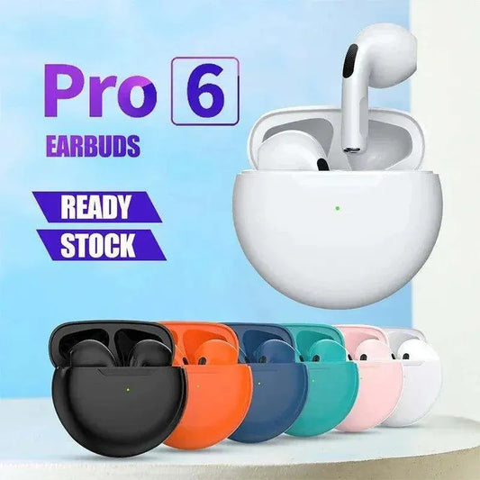 Air Pro 6 TWS Wireless Headphones with Mic Fone Bluetooth Earphones Sport Earbuds Pro6 J6 Headset for Apple iPhone Xiaomi Huawei - petguardiansupplies