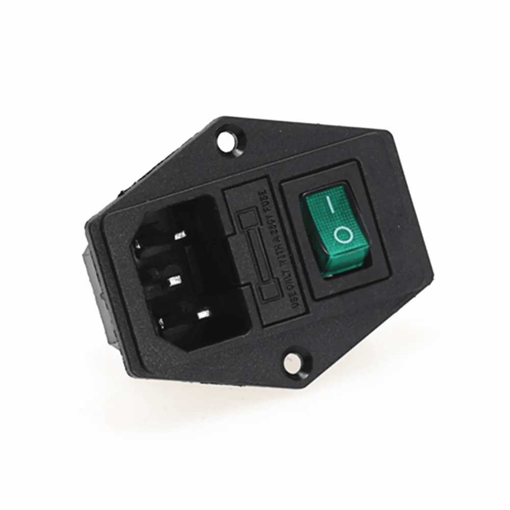 1Pcs AC-01A Power Rocker Switch IEC 3 Pin 320 C14 Inlet Power Sockets Switch Connector Plug 10A 250V - petguardiansupplies