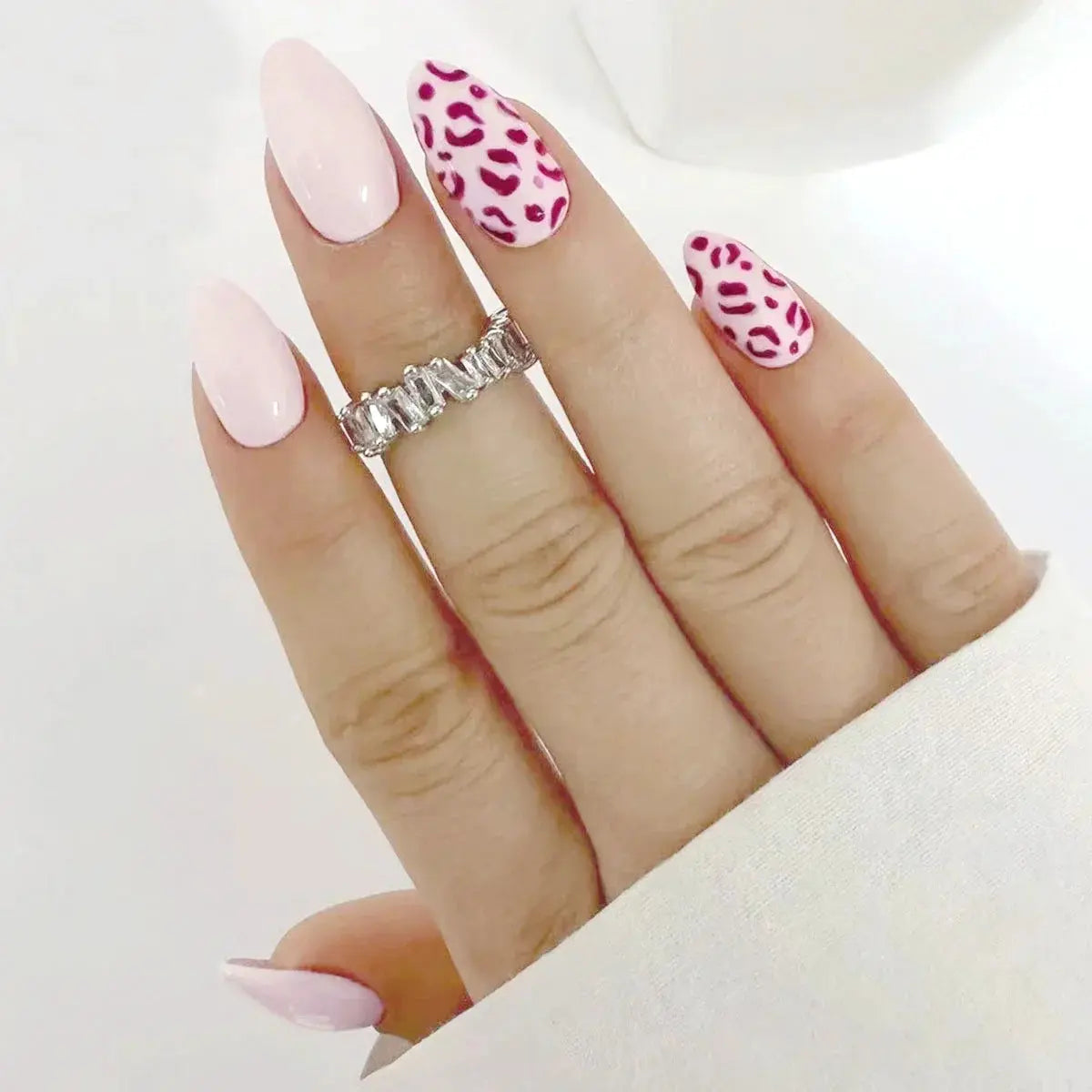 Pink French Style 3D Bowknot Press-On Nails-6