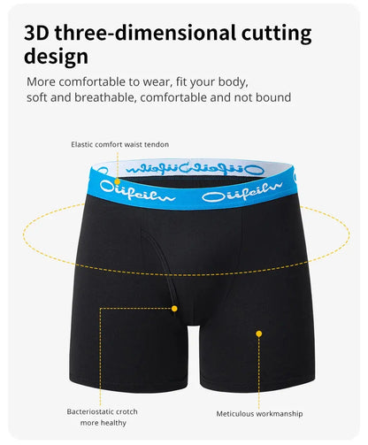 5/10 Pack Multi-size Teenagers To Adults Men's Boyshort Leisure Sports Joker Elastic Waist Long Men's Underwear Can Be Parent-ch - petguardiansupplies