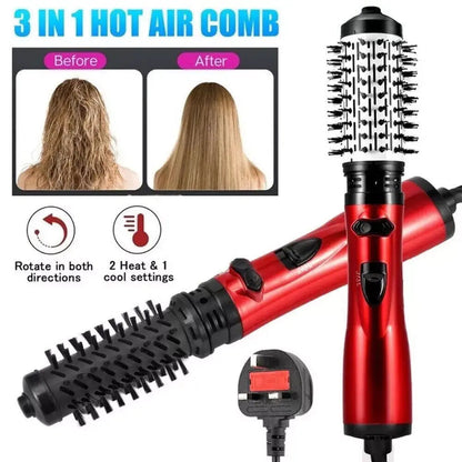 3-In-1 Hot Air Styler And Dryer Rotating Hair Straightener Brush - petguardiansupplies