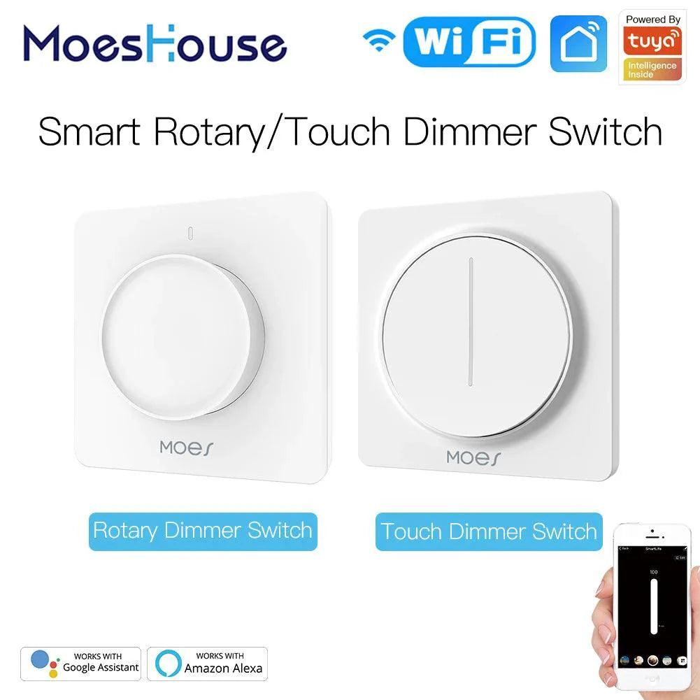 New WiFi Smart Rotary/Touch Light Dimmer Switch Smart Life/Tuya APP Remote Control Works with Alexa Google Voice Assistants EU - petguardiansupplies