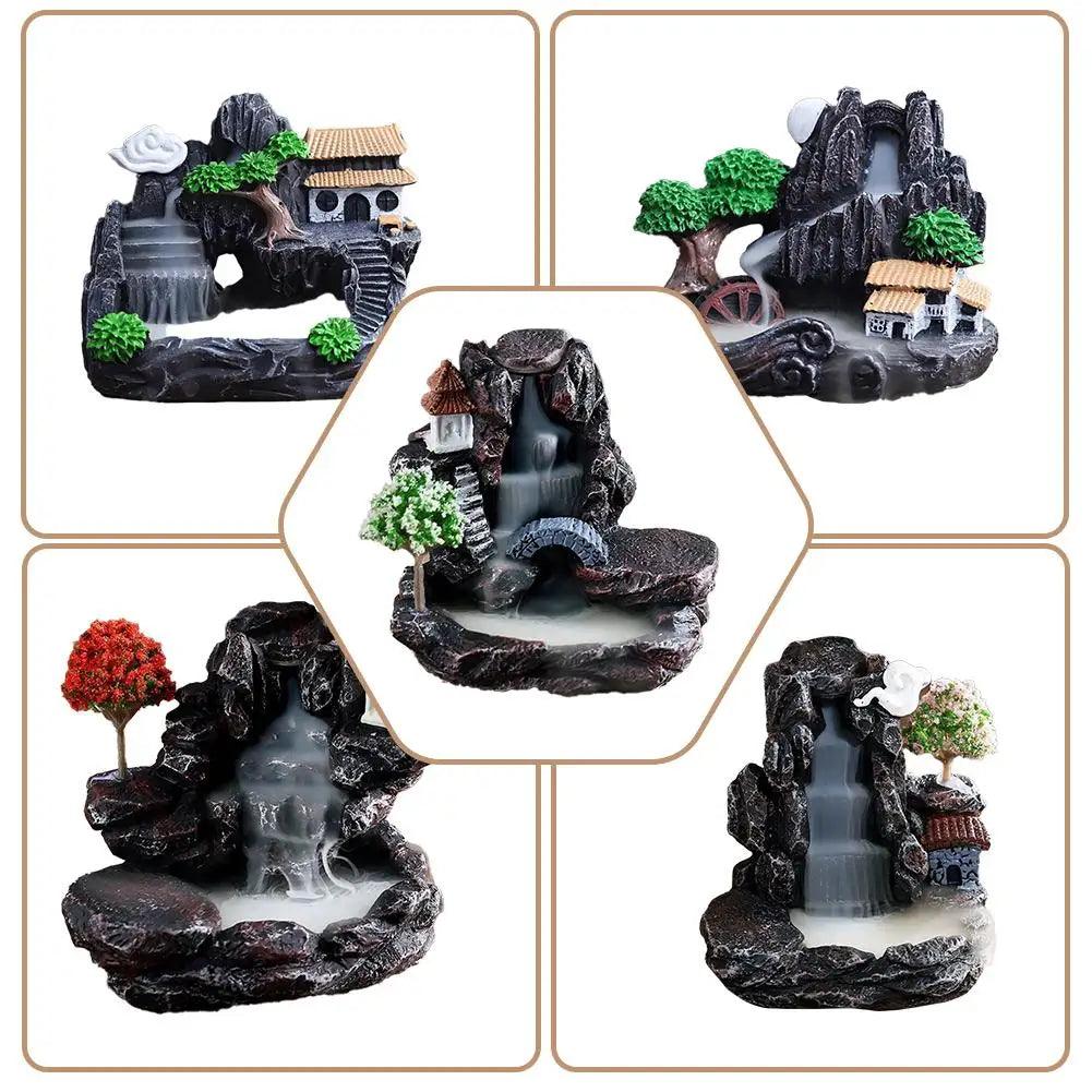 Creative Home Decorations Windproof Backflow Incense Burner Desktop Ornaments Indoor Incense Fountain&Candlestick - petguardiansupplies