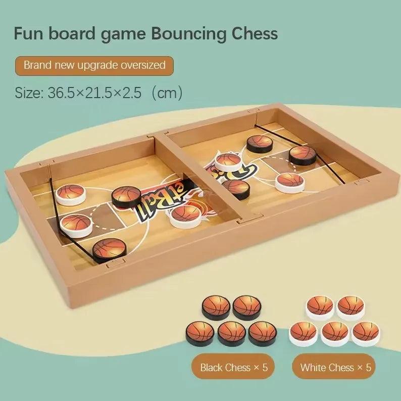 Children Table Battle Board Game Fast Sling Puck Game Paced Wooden Table Hockey Winner Games Interactive Chess For Family Toys - petguardiansupplies