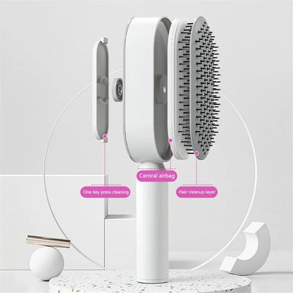 Self Cleaning Hairbrush Women Hair Brush One-key Cleaning Hair Loss Airbag Scalp Massage Comb Anti-Static Hairbrush Dropshipping - petguardiansupplies