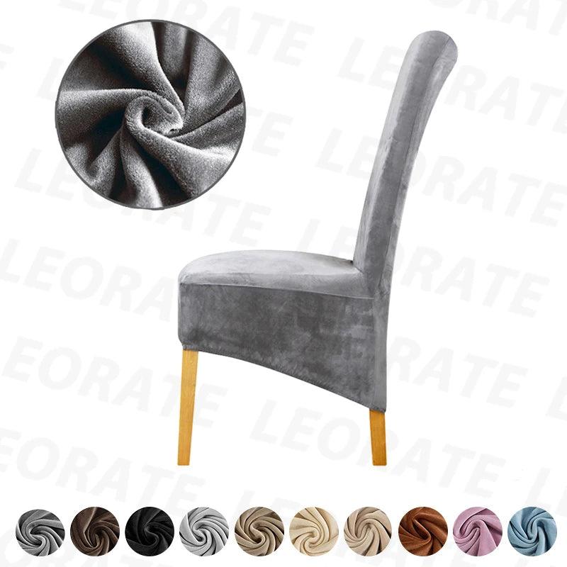 1/2/4/6 Pieces Real Velvet Fabric XL Size Chair Cover Big Size Long Back Europe Style Seat Chair Covers For Restaurant Hotel - petguardiansupplies