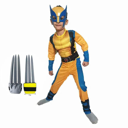 Child Movie Luxury Mask Jumpsuit Wolverine Cosplay Costume Halloween Christmas Kids New Year Costume Superhero Fantasy props - petguardiansupplies