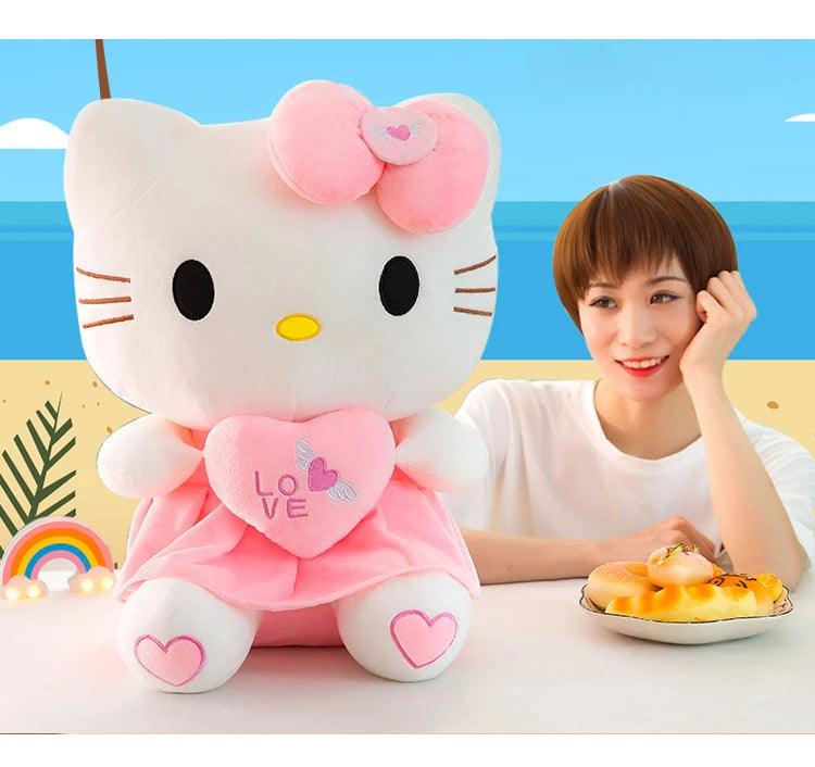 Cute Hello Kitty Pink Plush Stuffed Toys Anime Cartoon Plushie Doll Soft Stuffed Pillow Toys For Children Birthday Xmas Gifts - petguardiansupplies