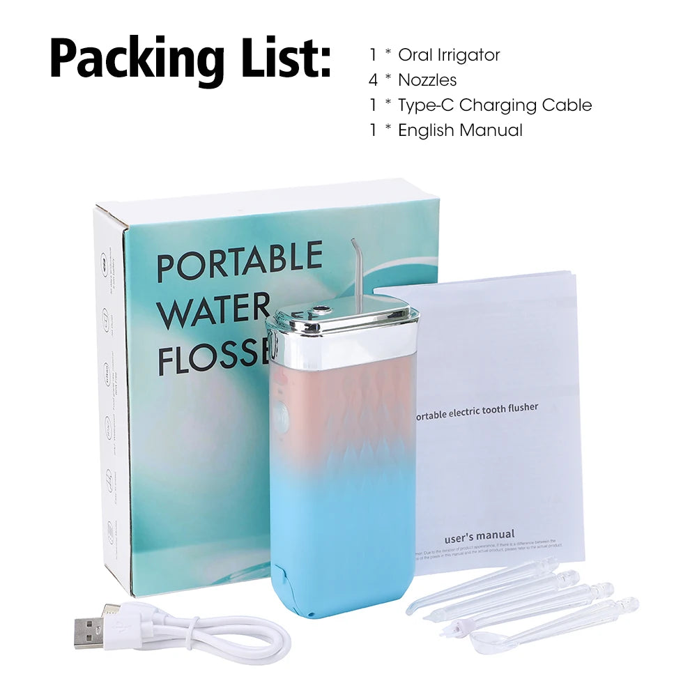 Portable Teeth Whitening Cleaner Adult Mouth Washing Tools Foldable Water Flosser Rechargeable 3 Modes Oral Irrigator For Travel - petguardiansupplies