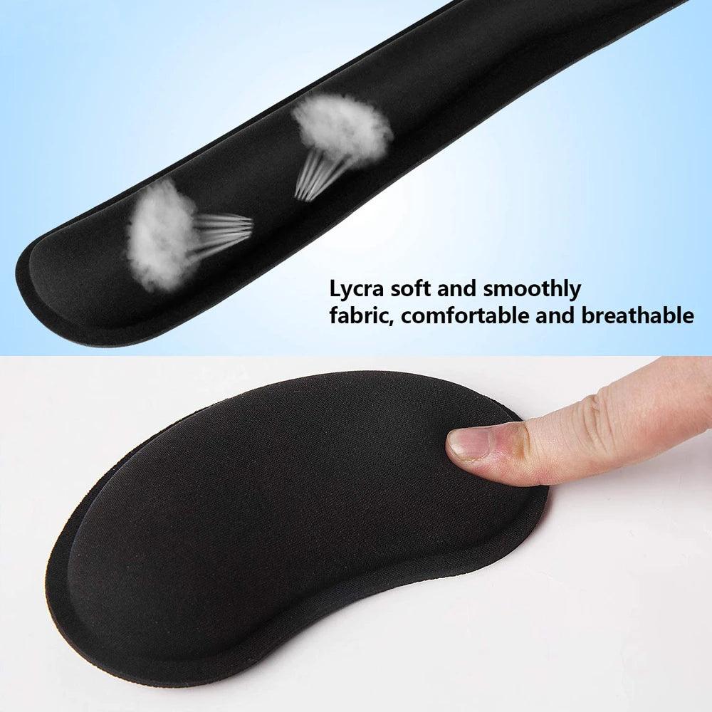 New Wrist Rest Mouse Pad Memory Foam Superfine Fibre Wrist Rest Pad Ergonomic Mousepad for Typist Office Gaming PC Laptop - petguardiansupplies