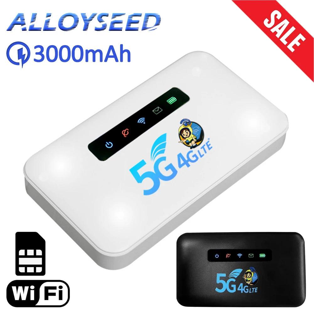 Gen2 4G WiFi Router Lte 150Mbps CAT4 Portable Modem Mini Router with SIM Card Slot Hotspot Pocket 3000mAh for Outdoor Travel - petguardiansupplies