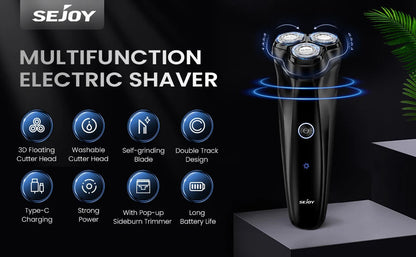 Men's Electric Shaver Beard Trimmer USB Rechargable Hair Cutting Machine - petguardiansupplies