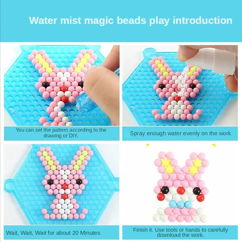 1000 Pcs/box DIY Water Spray Magic Beads Handmade Toy Set Children's Color Crystal Beads Puzzle Craft Kit Gift Variety Bean Toys - petguardiansupplies