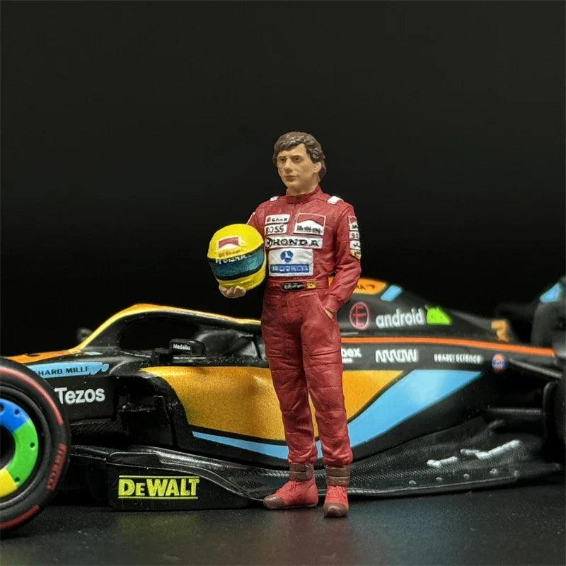 1/64 Scale Ayrton Senna Figures and F1 Racing Car Model Dioramas Diecast Alloy Car Scene Accessories Miniature Collection - petguardiansupplies