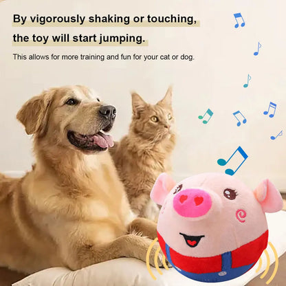 USB Electronic Pet Dog Toy Music Vibration Bouncing Jump Ball Toys Singing Talking Interactive Plush Doll Gift for Dogs and Cats - petguardiansupplies