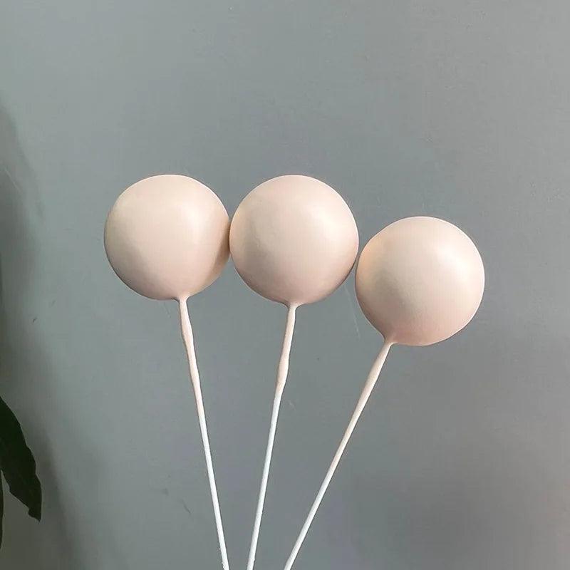 1 Set Pink Balls Cake Decorations 2-4cm Gold Boho Skin Baby Pink Cake Toppers for Birthday Wedding Baby Shower Party Cake Supply - petguardiansupplies