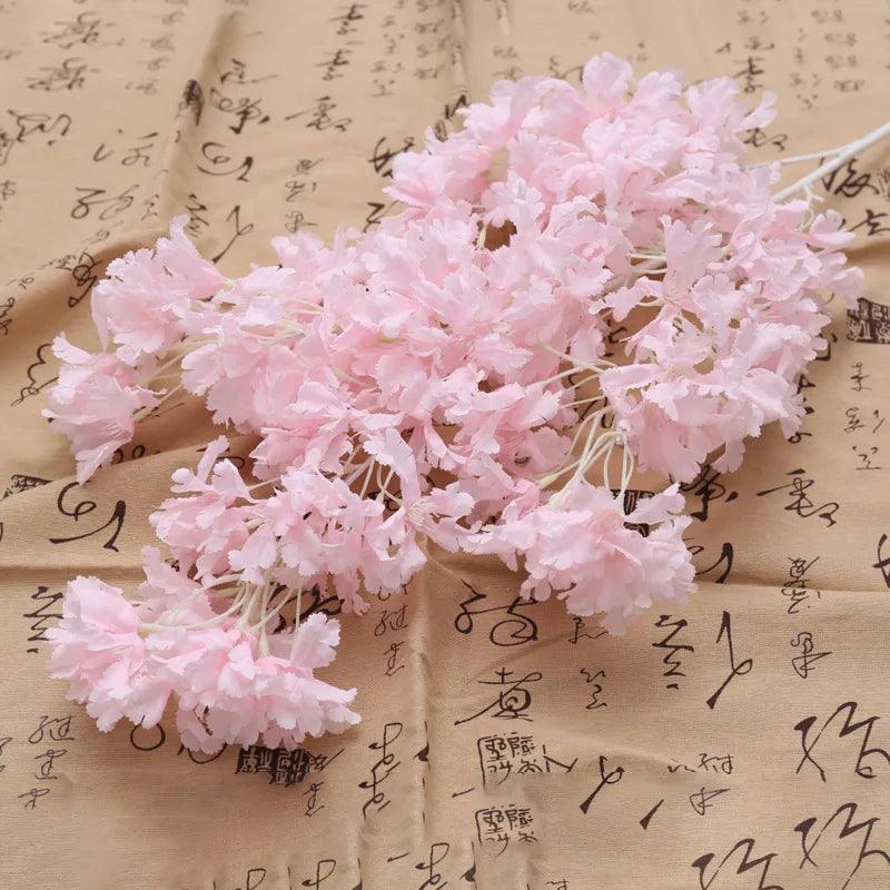 107CM Silk Hydrangea White Branch Snow All Over The Sky DIY Artificial Cherry Home Party Decoration Wedding Arch Decoration - petguardiansupplies