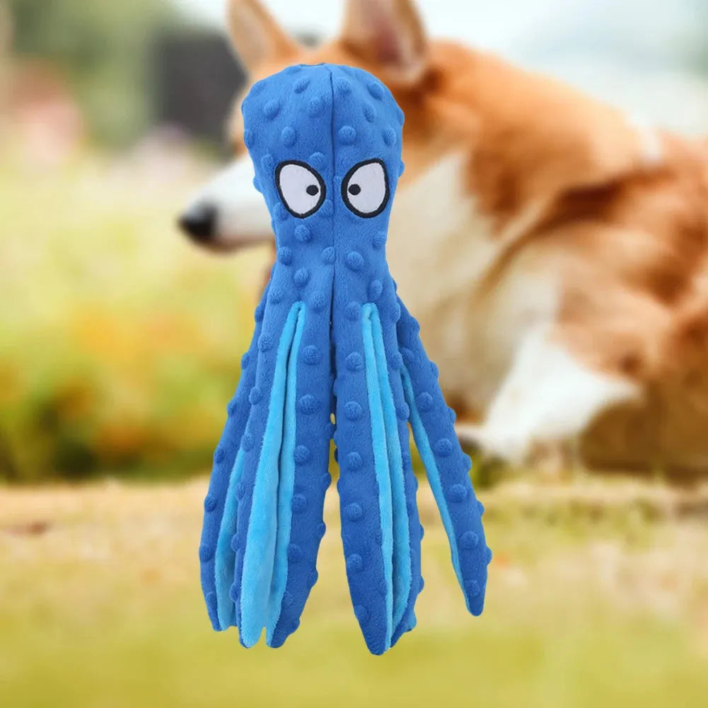 Squeaky Octopus Dog Toys Interactive Puppy Toy No Stuffing Plush Bite Toys Crinkle Paper Pet Plush Toys for Small Medium Dogs - petguardiansupplies