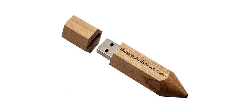 Wooden Pencil USB Flash Drives Free Custom Logo Pen Drive Maple Wood Real Capacity Memory Stick 64GB/32GB/16GB/8G/4G Gift U Disk - petguardiansupplies