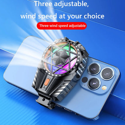 Mobile Phone Radiator with RGB Lights Adjustable Speed Silent Cooler for Gaming and Streaming - petguardiansupplies