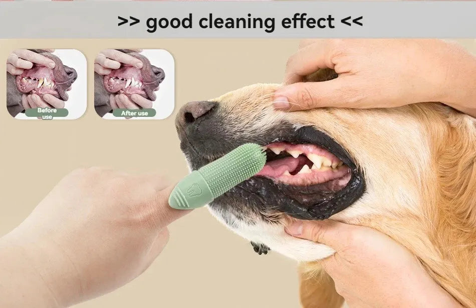 Soft Silica Gel Toothbrush For Dogs Applicable To Pet Shop oll For Dogs Finger Toothbrush Dental Plaque Care Tools Accessories - petguardiansupplies