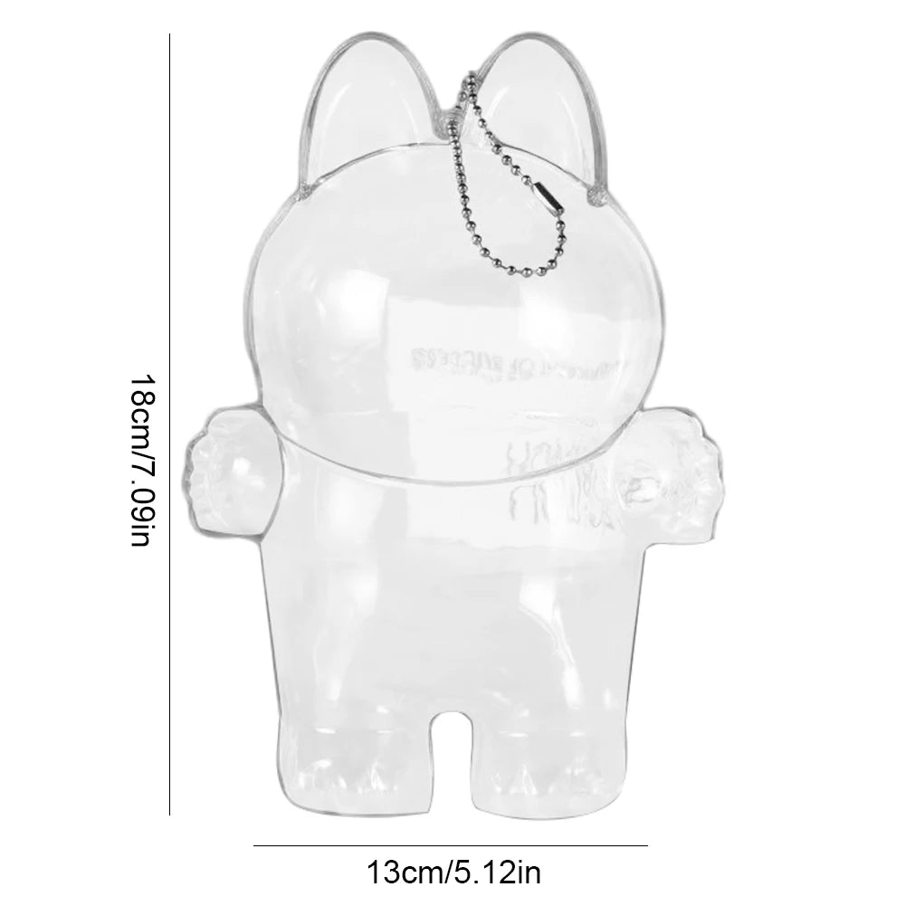 Labubu Transparent Protective Cover Monster Toy Cute Display Cover for Party Dolls - petguardiansupplies