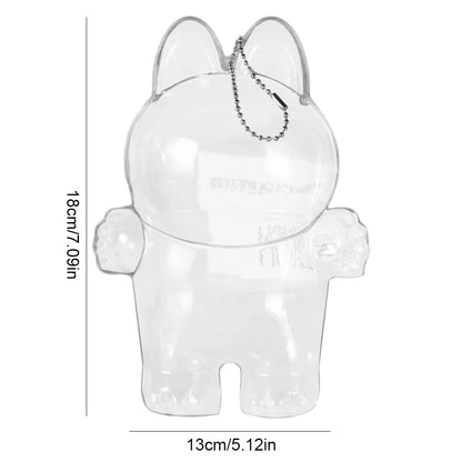 Labubu Transparent Protective Cover Monster Toy Cute Display Cover for Party Dolls - petguardiansupplies