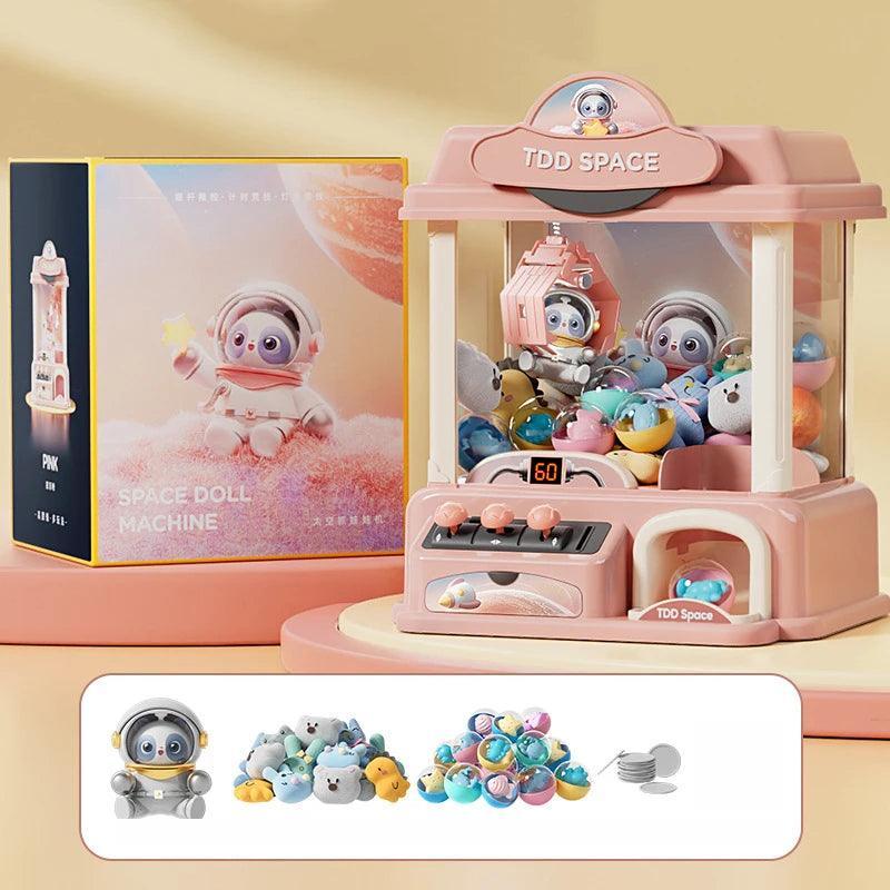 DIY Automatic Doll Machine Kids Coin Operated Play Game Mini Claw Catch Toy Crane Machines Music Doll for Christmas gifts - petguardiansupplies