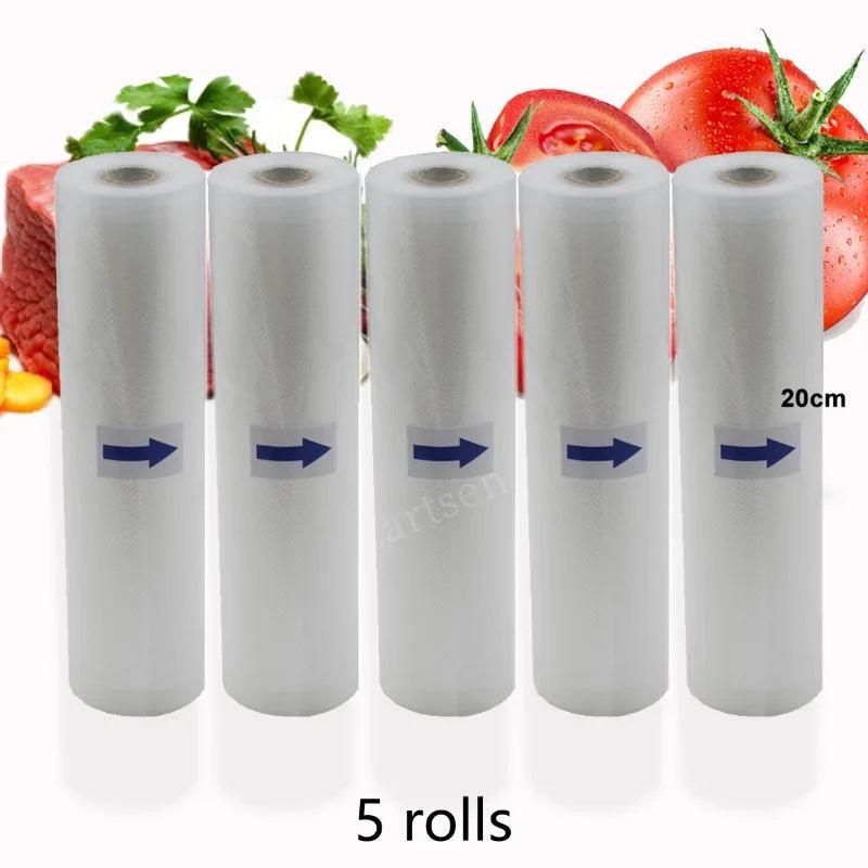 Food Vacuum Sealer Rolls Vacuum Bags packing BPA FREE Household Kitchen Food Vacuum Bags Sealer Storage Bags 5Rolls/Lot - petguardiansupplies