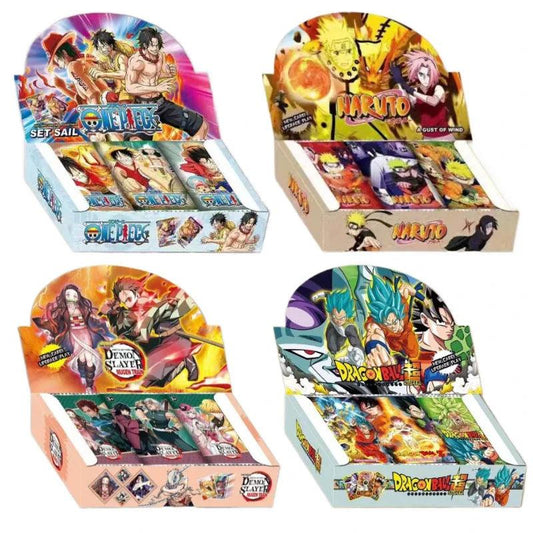 New 180PCS Dragon Ball Anime Cards ONE PIECE English Non-repetition Flashcards Demon Slayer Table Game Deck Box NARUTO Kids Toys - petguardiansupplies