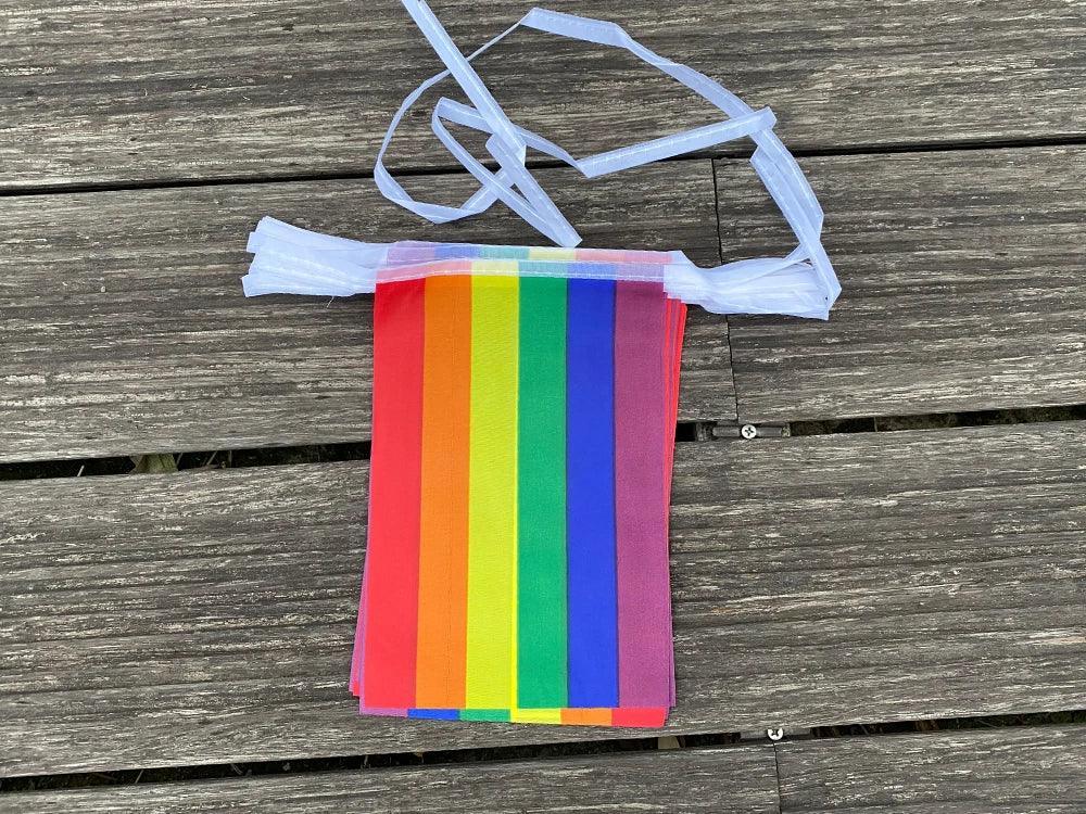 xvggdg Rainbow string Flags 20pcs/set Rainbow Peace Flags Banner LGBT Pride Lesbian Gay Parades string - petguardiansupplies