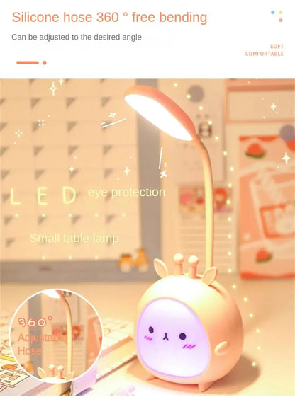 LED Cute Animal Small Table Lamp Adjustable Night Light Bedroom Bedside Lamp Eye Protection Reading Lamp Children's Sleep Lamp - petguardiansupplies