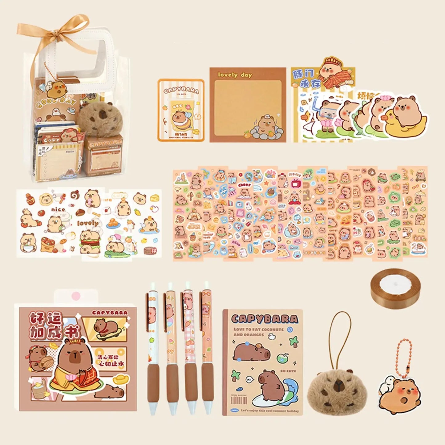 Kawaii Stationery Set Abundant Cartoon Birthday Gift Cute with Handbag Graduation Gift for Primary School Students - petguardiansupplies