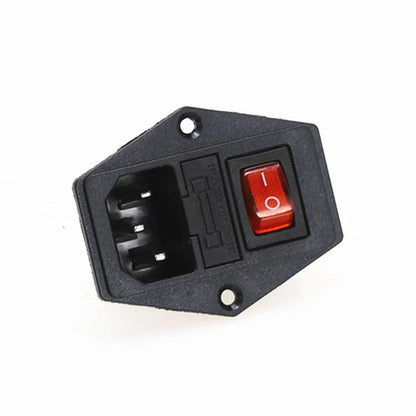 1Pcs AC-01A Power Rocker Switch IEC 3 Pin 320 C14 Inlet Power Sockets Switch Connector Plug 10A 250V - petguardiansupplies