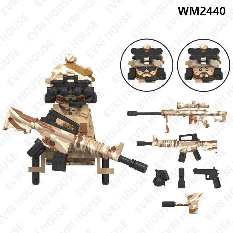 Special Forces Mini Action Figures Navy Seals Modern Soldiers SWAT KSK SSO Bricks Building Blocks Toys for Children WM6147 - petguardiansupplies