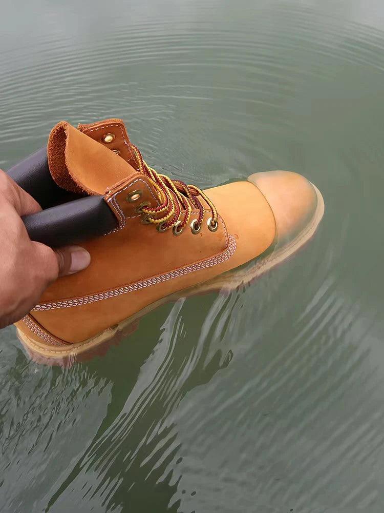 Men Fashion Outdoor Shoes Genuine Leather Boots 2024 Male Casual Waterproof Boots - petguardiansupplies